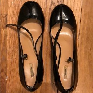 Classic miu miu patent leather Mary Janes